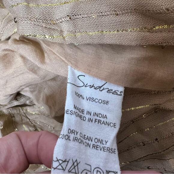 NWT Sundress sequin jumpsuit Roma tan sz XS S - Picture 7 of 7